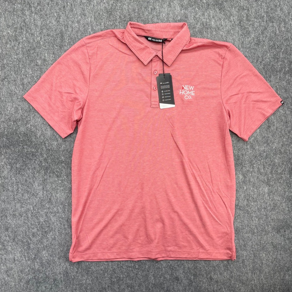 TravisMathew Polo Shirt Mens Extra Large Oceanside Heather Cardinal Red New